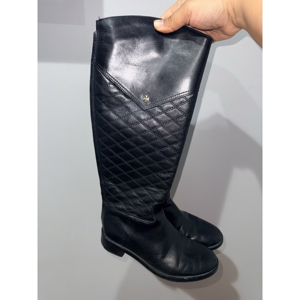 Tory Burch‎ Claremont Quilted Black High Boot Women's Size 6.5 M Designer
